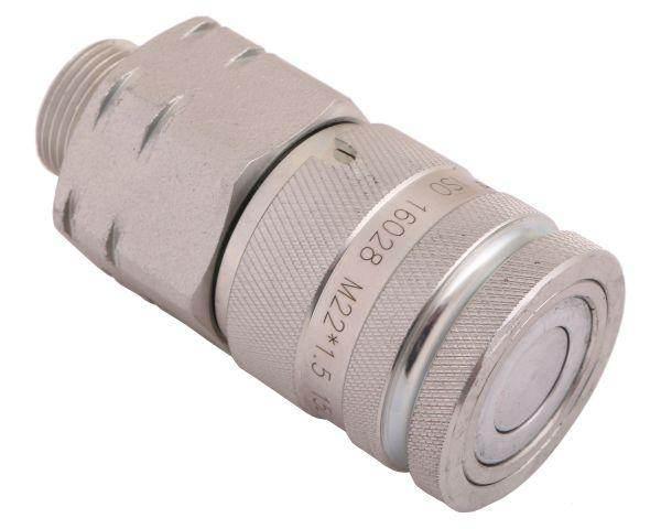 Szybkozłącze hydrauliczne suchoodcinające gniazdo m22x1.5 15l gwint zewnętrzny iso16028 waryński - zdjęcie 3