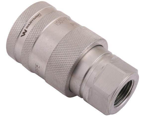 Szybkozłącze hydrauliczne gniazdo z eliminatorem ciśnienia m18x1.5 gwint wew euro push-pull iso 7241-a waryński - zdjęcie 3