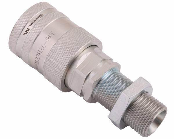 Szybkozłącze hydrauliczne gniazdo long z eliminatorem ciśnienia m22x1.5 gwint zew euro push-pull 9100822gl iso 7241-a waryński - zdjęcie 2