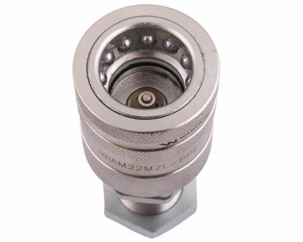 Szybkozłącze hydrauliczne gniazdo long z eliminatorem ciśnienia m22x1.5 gwint zew euro push-pull 9100822gl iso 7241-a waryński - zdjęcie 3