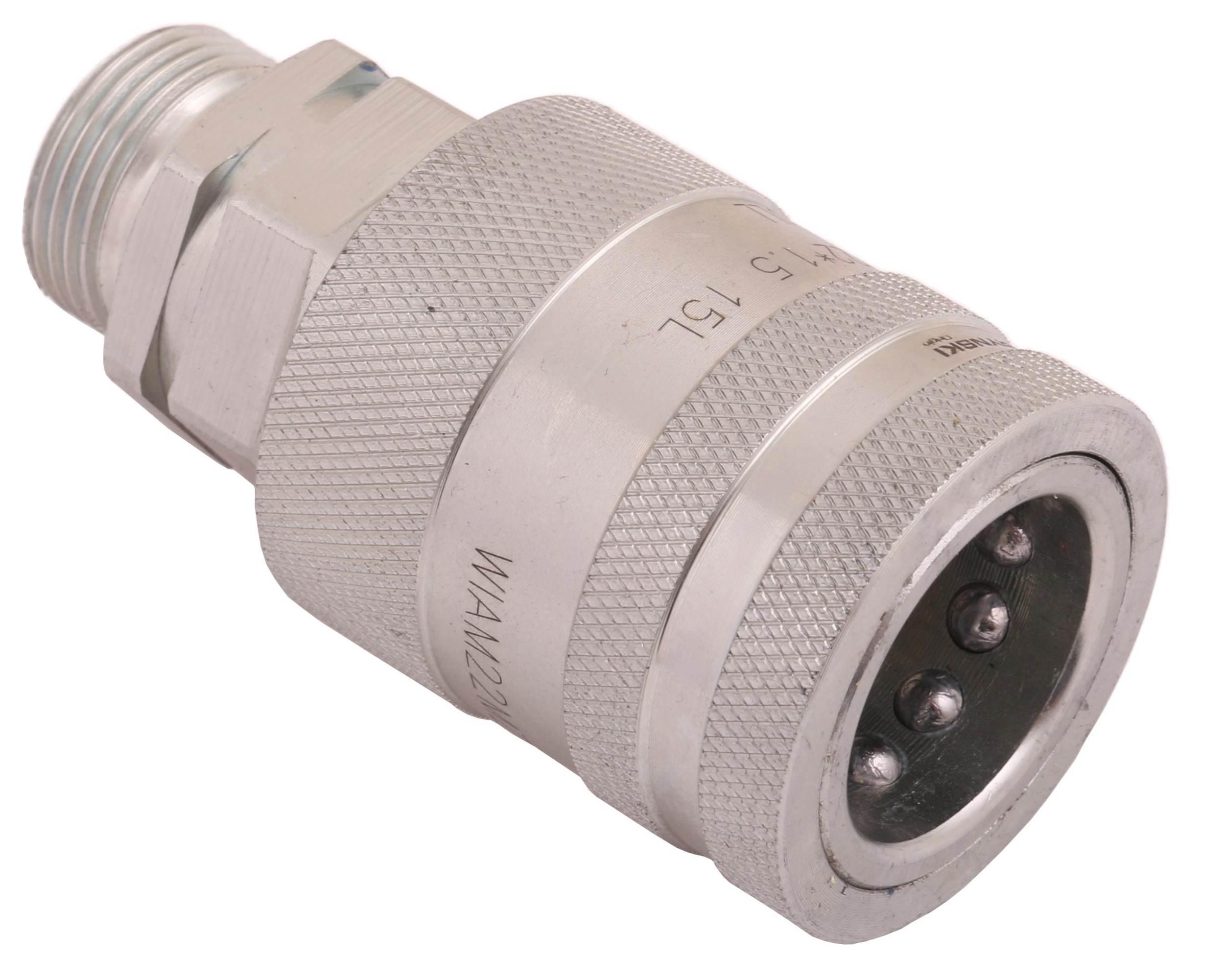 Szybkozłącze hydrauliczne gniazdo z eliminatorem ciśnienia m22x1.5 gwint zew euro push-pull 9100822g iso 7241-a waryński - zdjęcie 4
