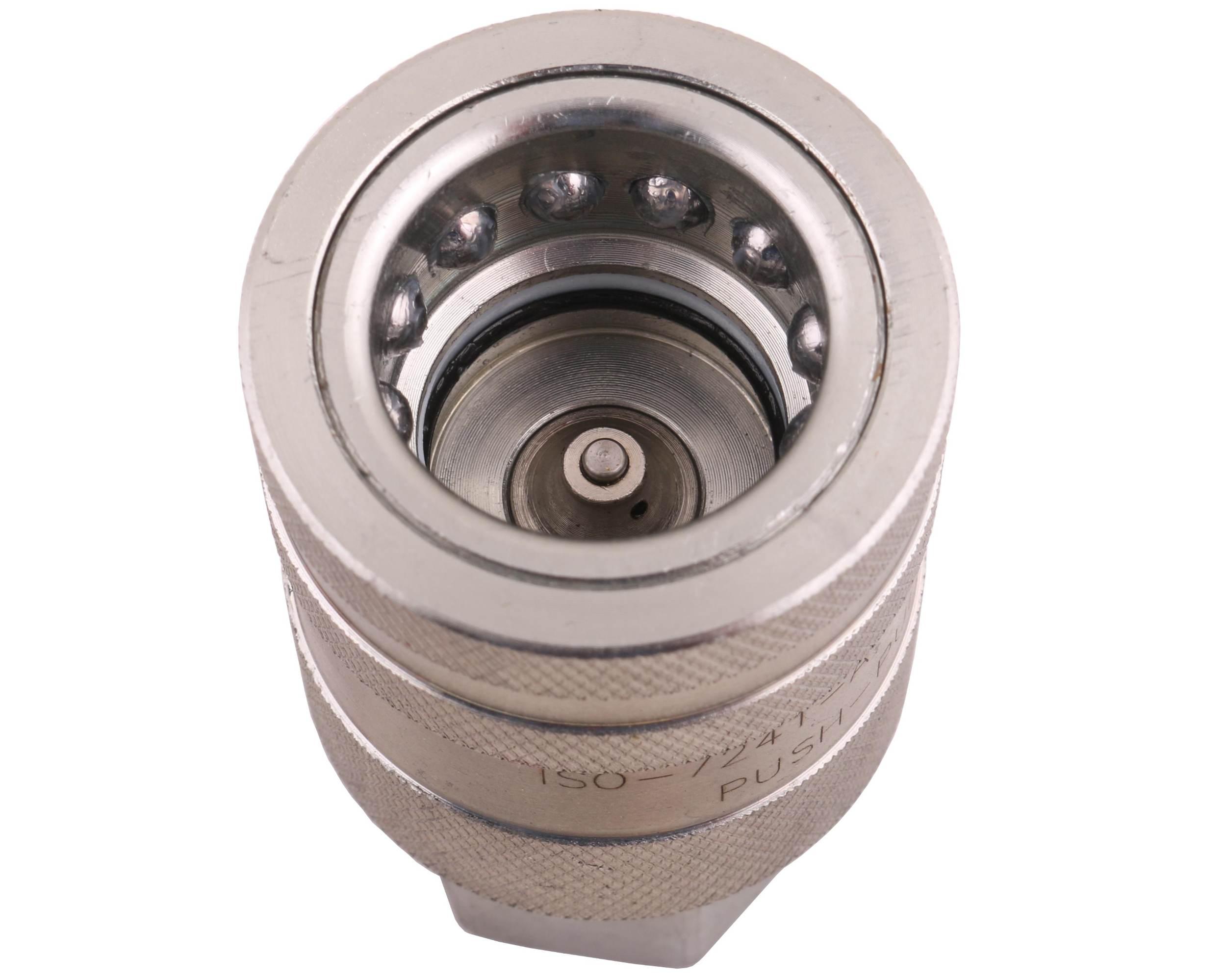 Szybkozłącze hydrauliczne gniazdo z eliminatorem ciśnienia g1/2"bsp gwint wew euro push-pull iso 7241-a waryński