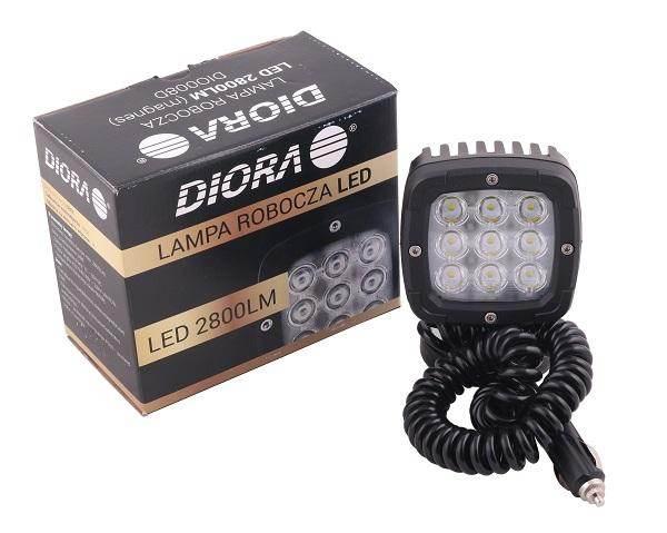 Lampa robocza aluminiowa 9-diodowa 2800lm mocowanie magnes dio008 led diora - zdjęcie 3