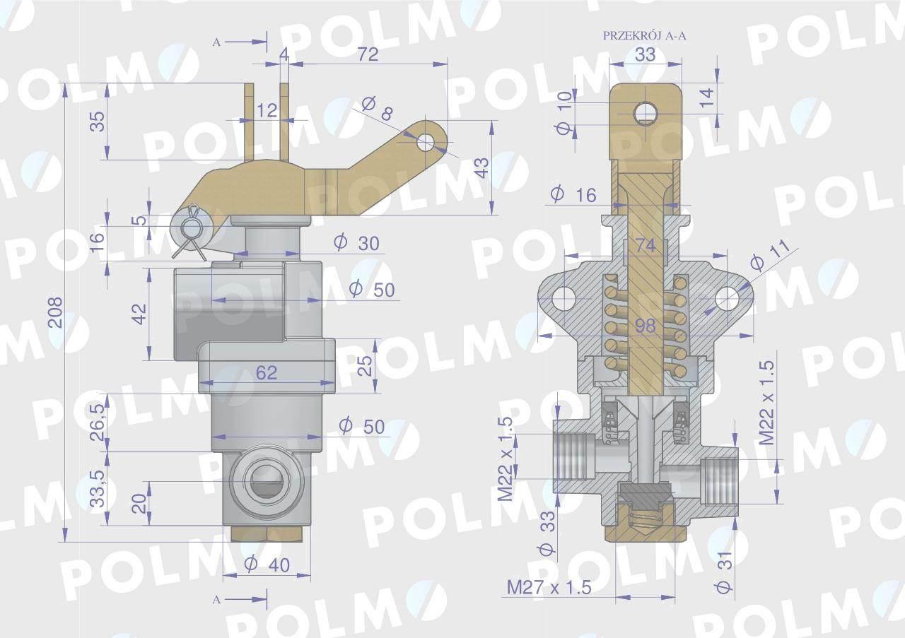 Zawór hamulcowy 956828 c-360 polmo | 50568050P - zdjęcie 2