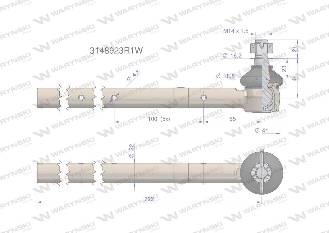 Przegub kierowniczy 3148923r1 waryński | 3148923R1W - zdjęcie 2