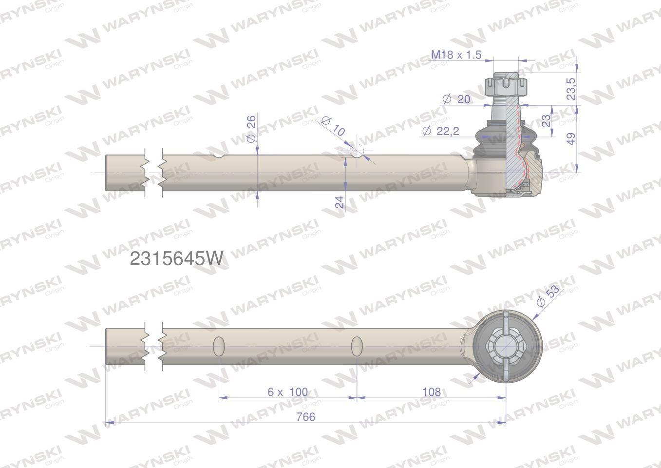 Przegub kierowniczy 2315645 waryński | 2315645W - zdjęcie 3