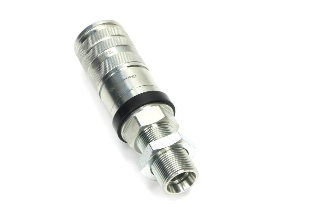Szybkozłącze hydrauliczne zrywalne seria wia3cv 3cfpv 68 l/min gniazdo long m26x1.5 18l gwint zewnętrzny long euro push-pull iso 7241-a waryński