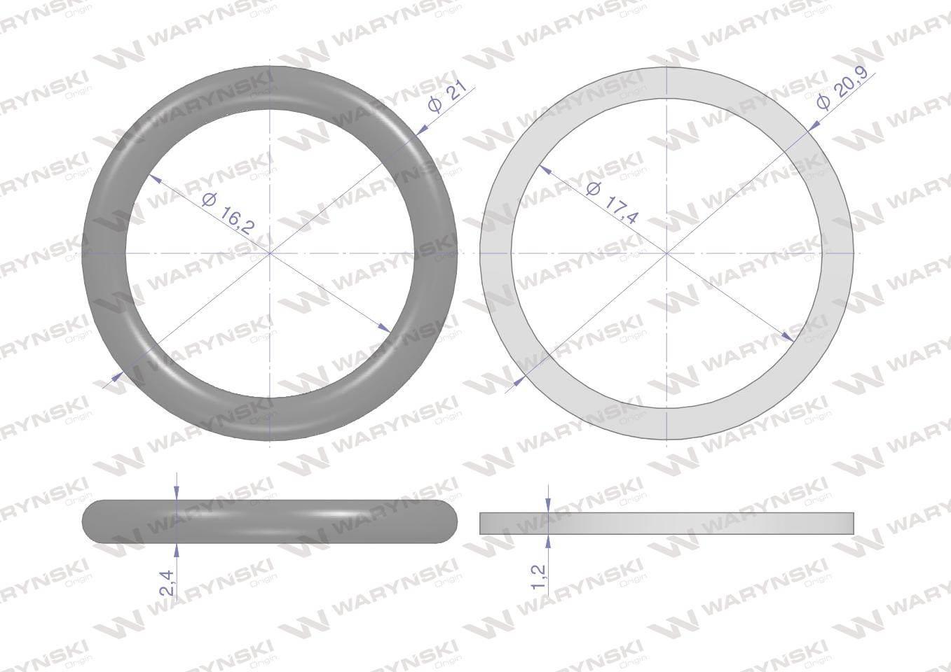 Zestaw uszczelnień do szybkozłączy hydraulicznych 3/8" iso 7241-a waryński 2szt - zdjęcie 2