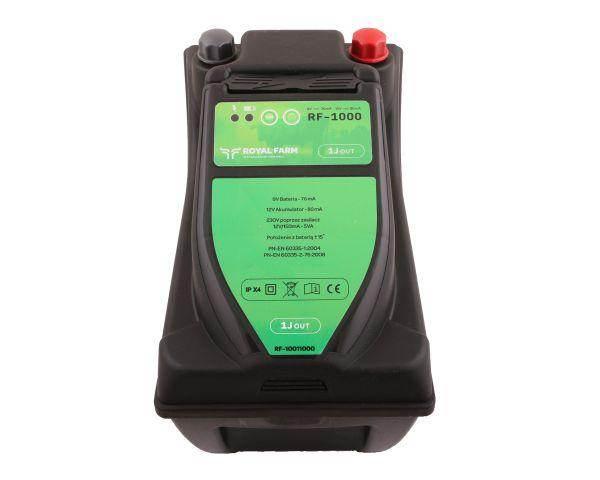 Elektryzator 1j bateryjno-sieciowy uniwersalny rf-1000 z zasilaczem royal farm - zdjęcie 2