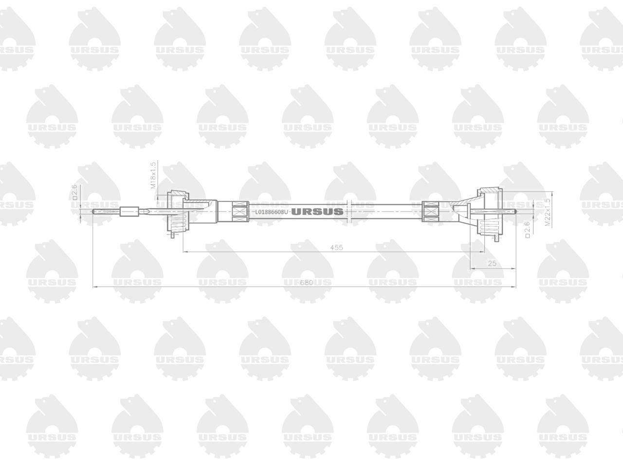 Linka licznika mtg motogodzin l-680mm c-328 oryginał ursus - zdjęcie 2