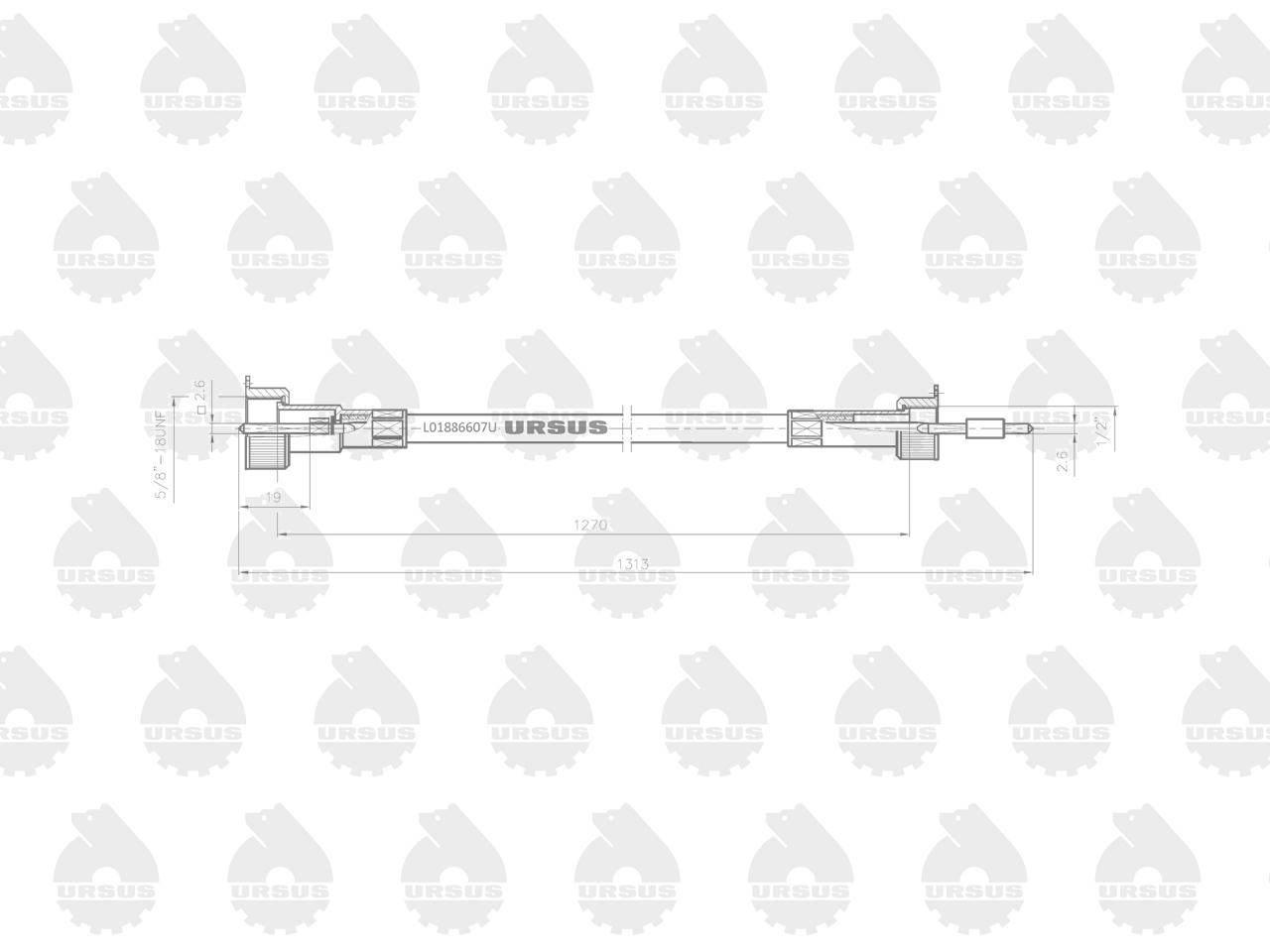Linka licznika mtg motogodzin l-1270mm 1876289m92 mf oryginał ursus - zdjęcie 2