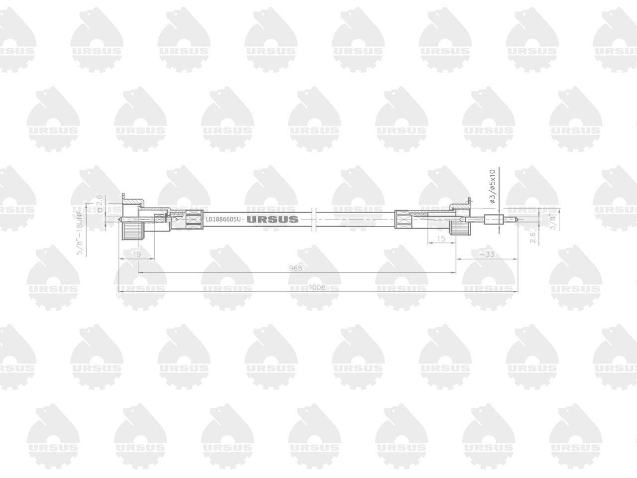 Linka licznika mtg motogodzin l-965mm c-360 3p oryginał ursus - zdjęcie 2