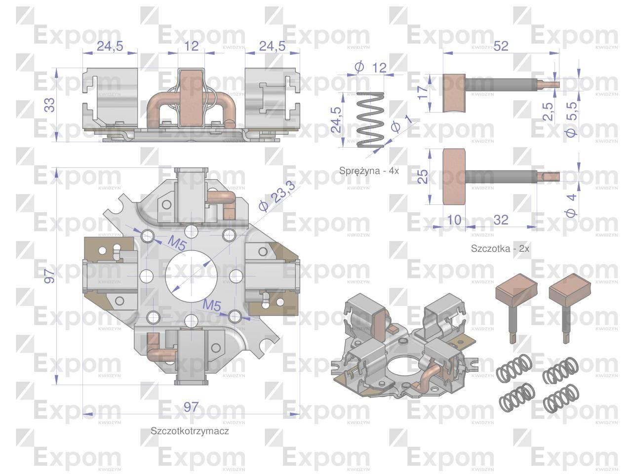 Szczotkotrzymacz rozrusznika 2005834177 4665700046657000ex c-330 c-360 zetor nowy typ expom kwidzyn eu - zdjęcie 2