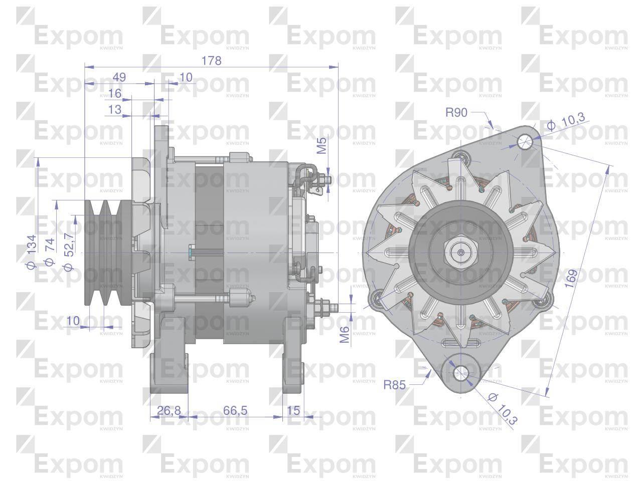 Alternator 2-paski 80642385 c-385 nowy typ expom kwidzyn eu - zdjęcie 3