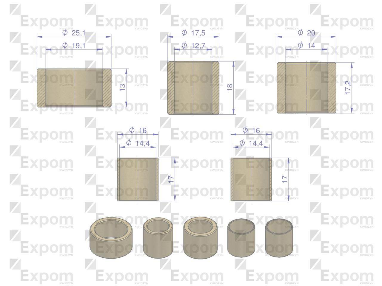 Komplet tulejek rozrusznika r-11 851.502.0 5-szt expom kwidzyn eu - zdjęcie 2