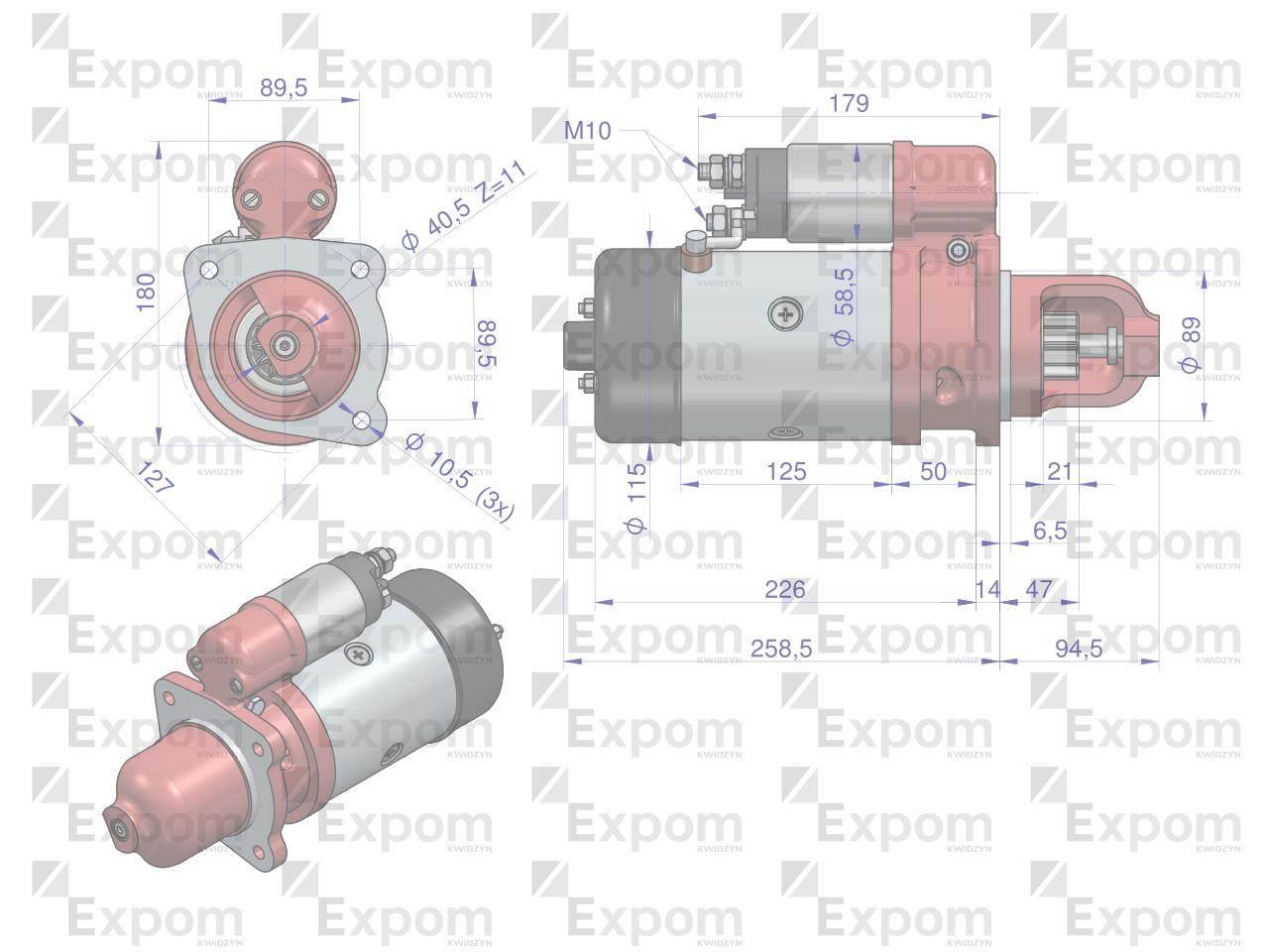 Rozrusznik r11a 300854er 46657000 12v 3 kw c-330 c-360 regenerowany expom kwidzyn eu - zdjęcie 3
