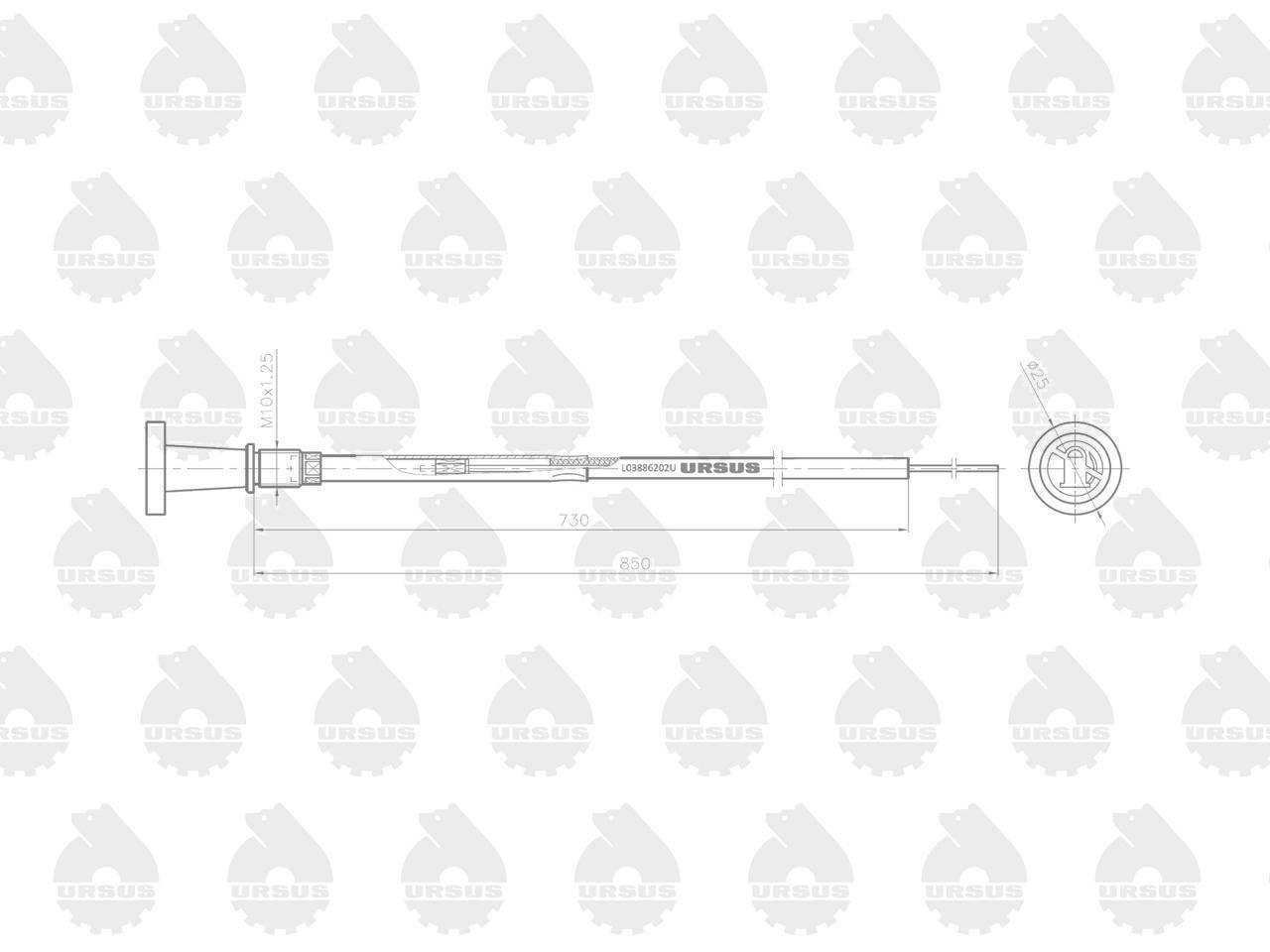 Linka gaszenie silnika l-850mm 1874438m1 mf oryginał ursus - zdjęcie 2