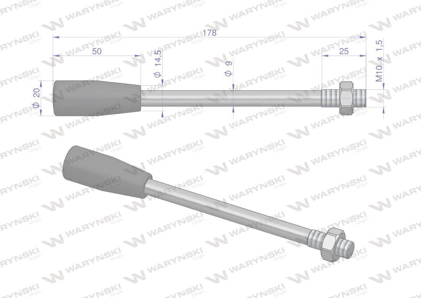 Dźwignia do rozdzielaczy hydraulicznych w80l waryński - zdjęcie 2