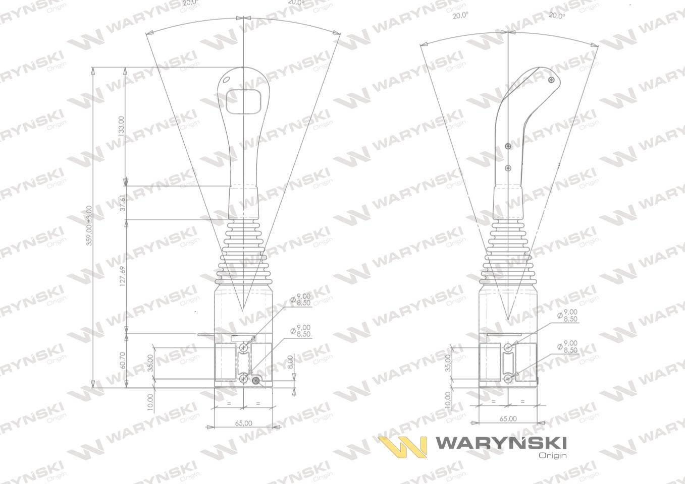 Joystick pod linki zakończone kulką bez przełącznika bez przycisku na kulkę ip-6020 joystik6019 waryński - zdjęcie 3