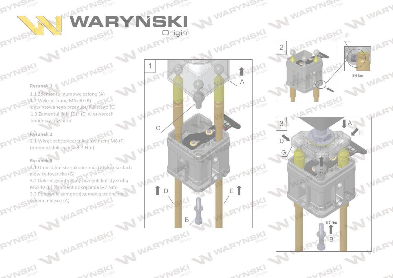 Joystick pod linki zakończone kulką z 1 przełącznikiem z przyciskiem na kulkę ip-6019 joystikk waryński - zdjęcie 6