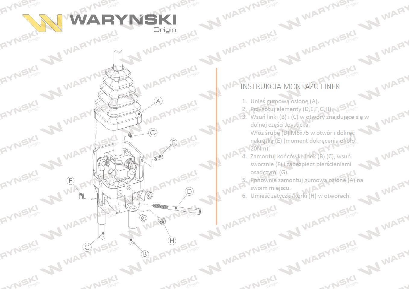 Joystick pod linki zakończone widełkami z 1 przełącznikiem z przyciskiem na widełki ip-6029 joystikw waryński - zdjęcie 5
