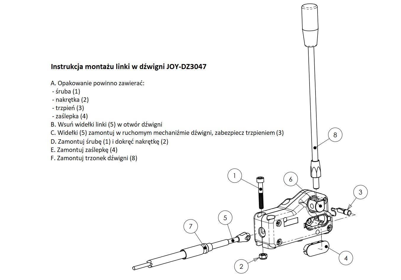 Dźwignia 3047 do sterowania rozdzielaczem hydraulicznym na linki widełki - zdjęcie 2