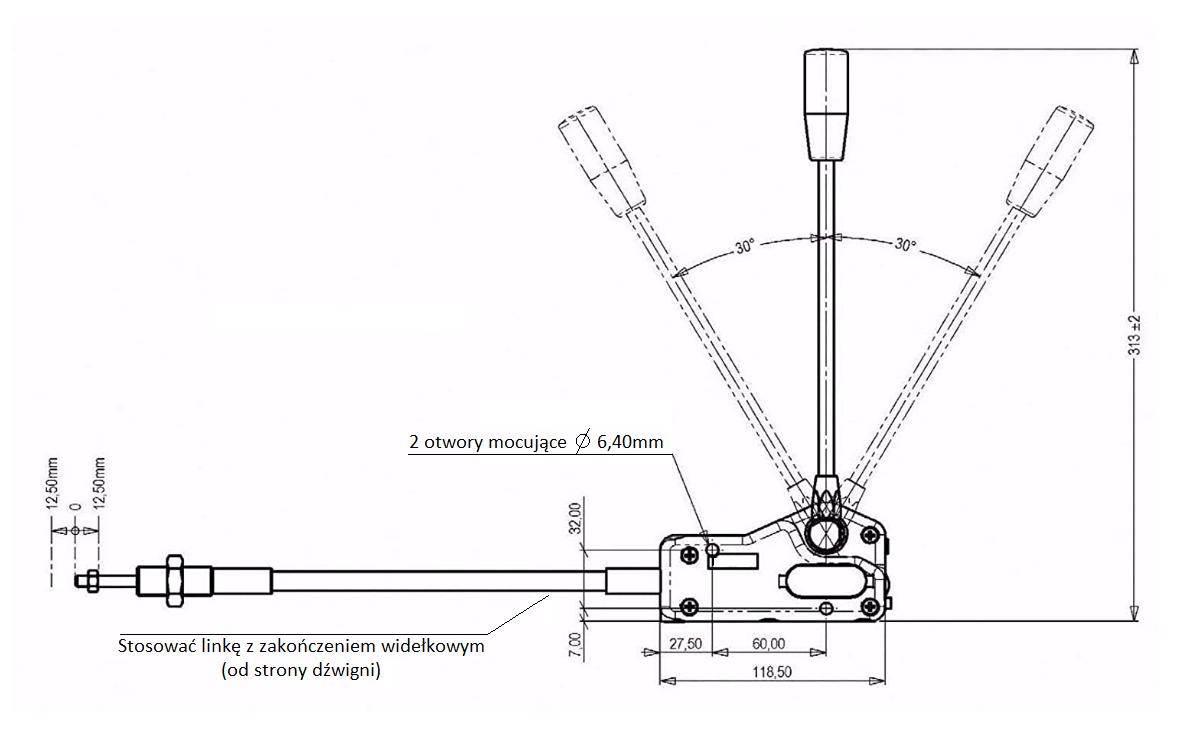 Dźwignia 3047 do sterowania rozdzielaczem hydraulicznym na linki widełki - zdjęcie 3