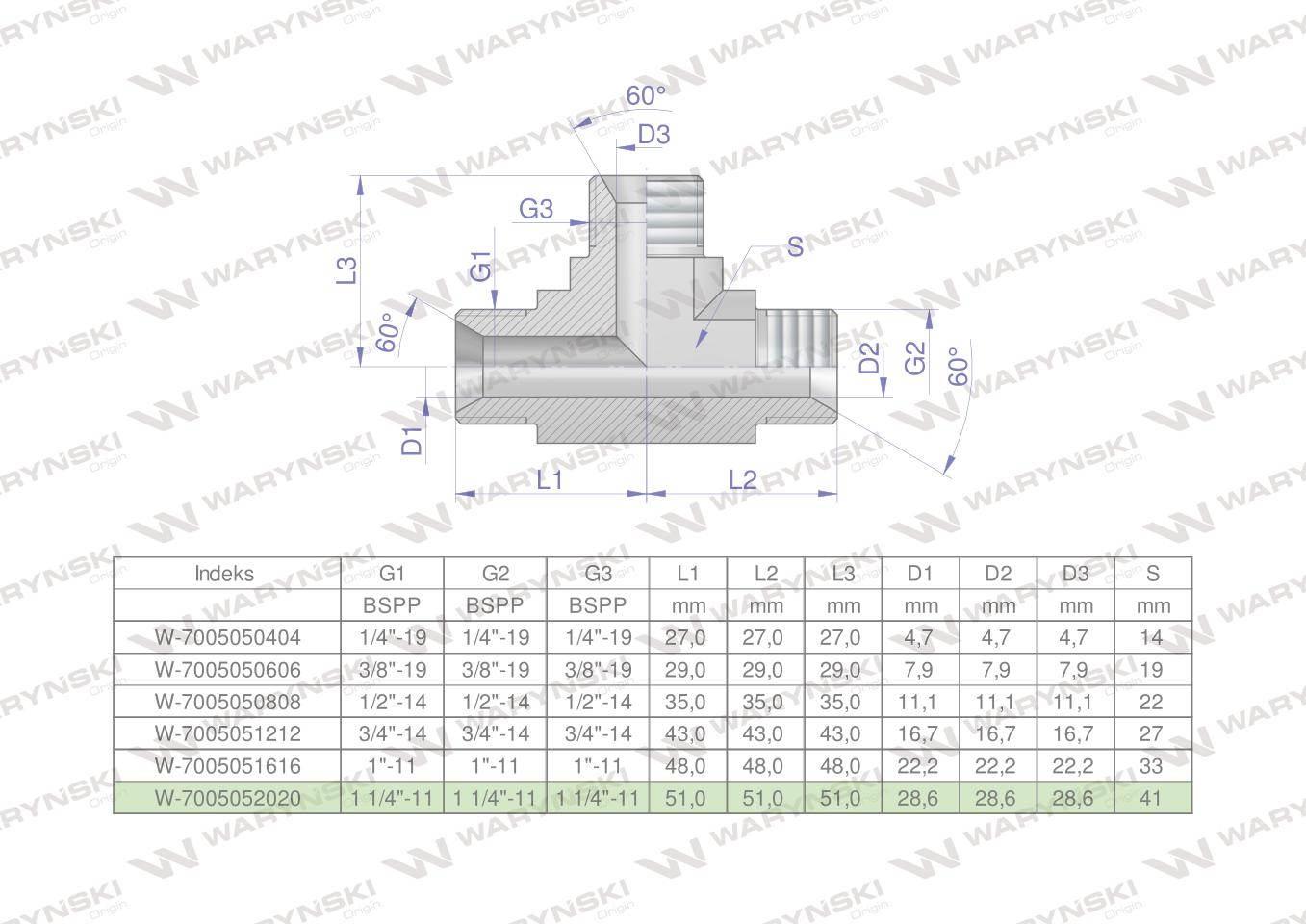 Trójnik hydrauliczny calowy bbb 1 1/4" bsp xt waryński - zdjęcie 4