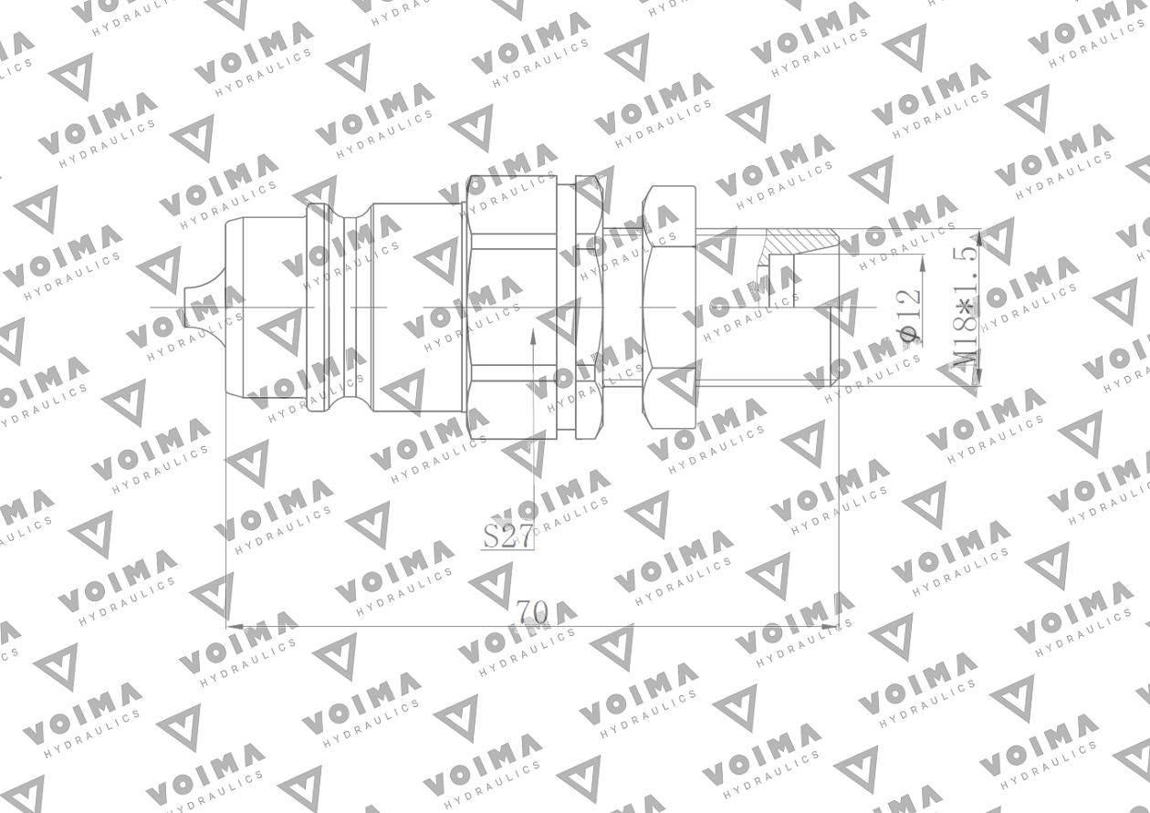 Szybkozłącze hydrauliczne wtyczka euro m18x1.5 gz long 9100818lw voima - zdjęcie 2
