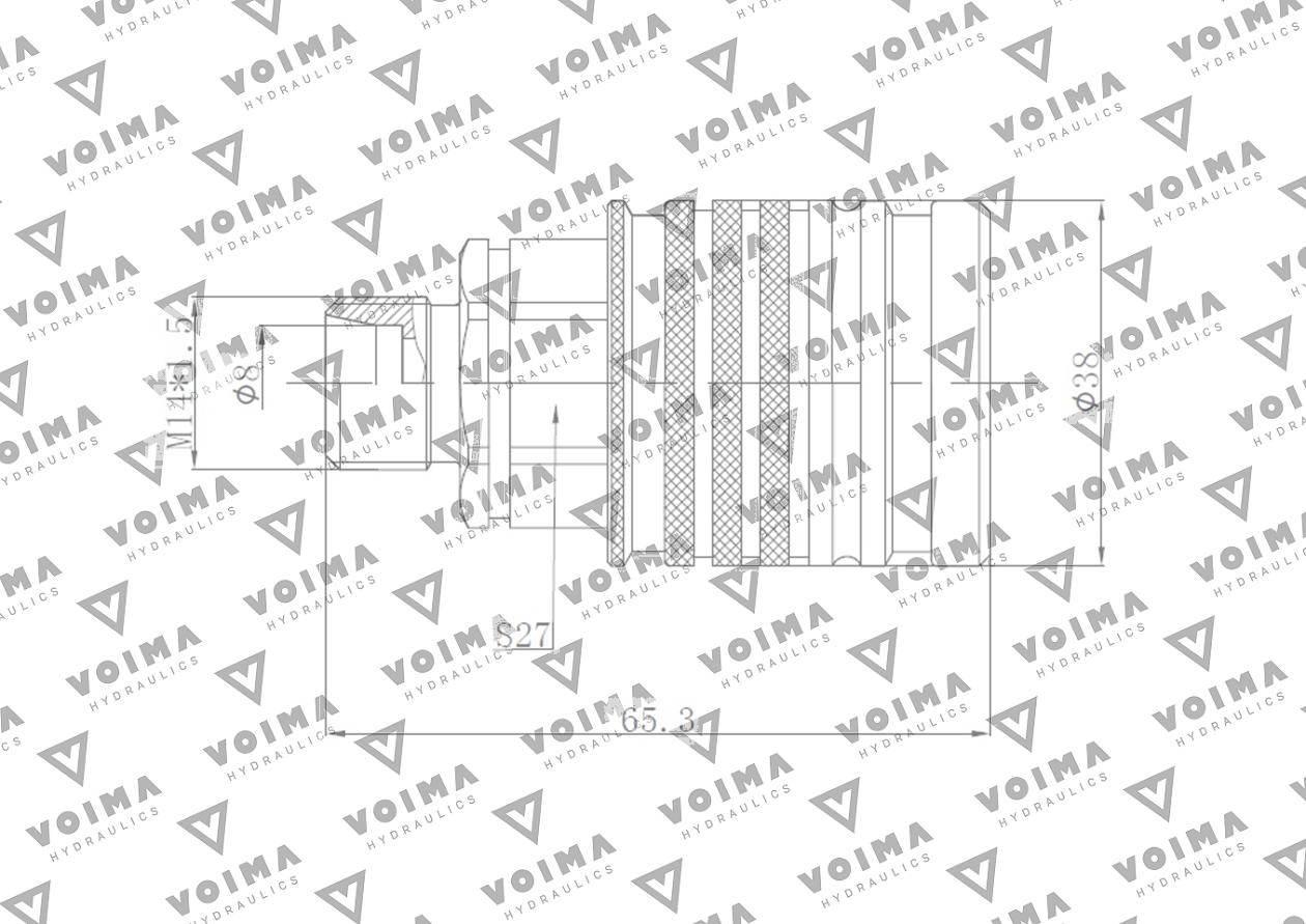 Szybkozłącze hydrauliczne gniazdo euro m14x1.5 gz push-pull 9100814g voima - zdjęcie 2