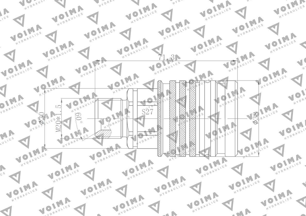 Szybkozłącze hydrauliczne gniazdo euro m20x1.5 gz push-pull 9100820g voima - zdjęcie 2