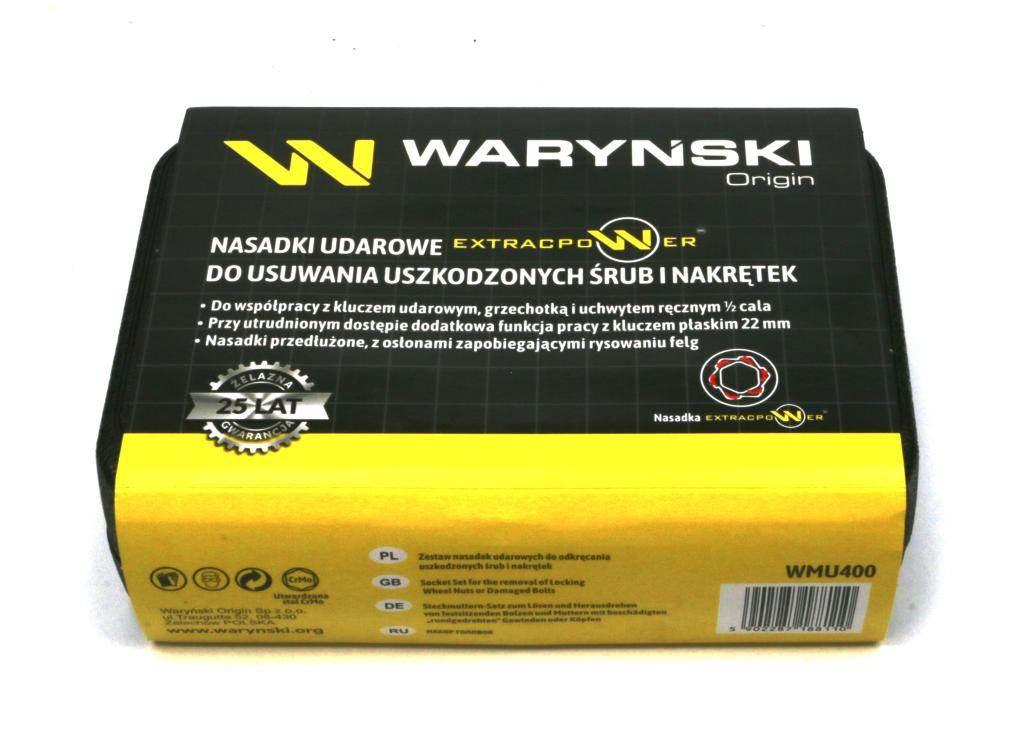 Zestaw nasadek udarowych 1/2 z uchwytem kluczowym do awaryjnego odkręcania 5 el waryński - zdjęcie 2