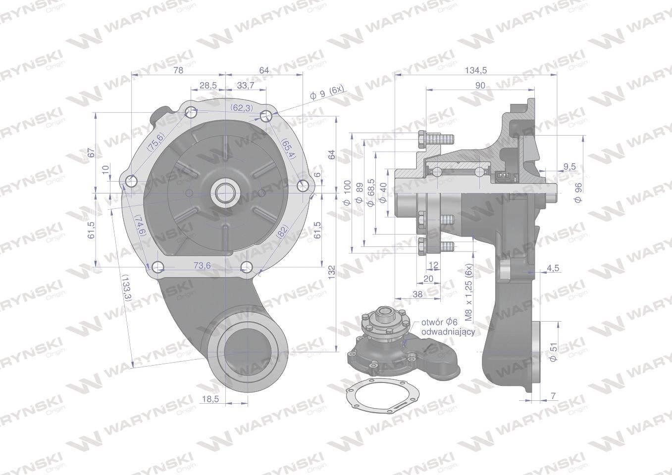Pompa wody bizon sw400 waryński | PLA0450W - zdjęcie 4