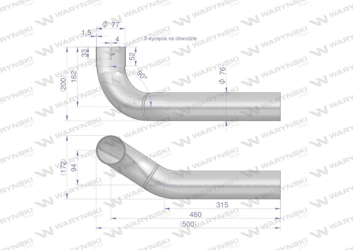 Kolano rura łączeniowa tłumika inox al155688 al164277 john deere waryński - zdjęcie 3