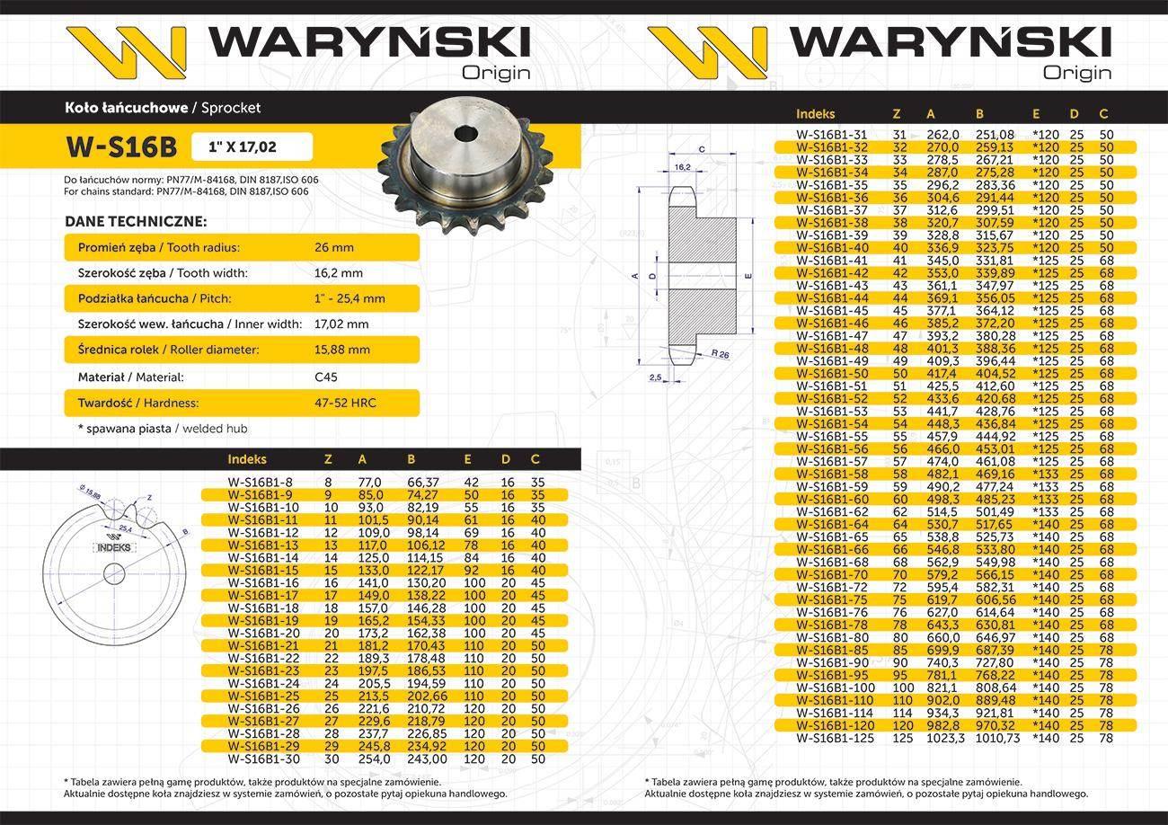 Koło zębate hartowane z kołnierzem 16b-1 r1 1 z-10 waryński - zdjęcie 3