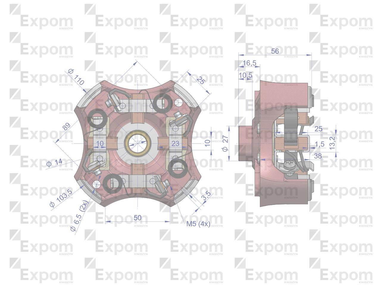 Szczotkotrzymacz kompletny z szczotkami r-11 46657100 8544000 expom kwidzyn eu - zdjęcie 3