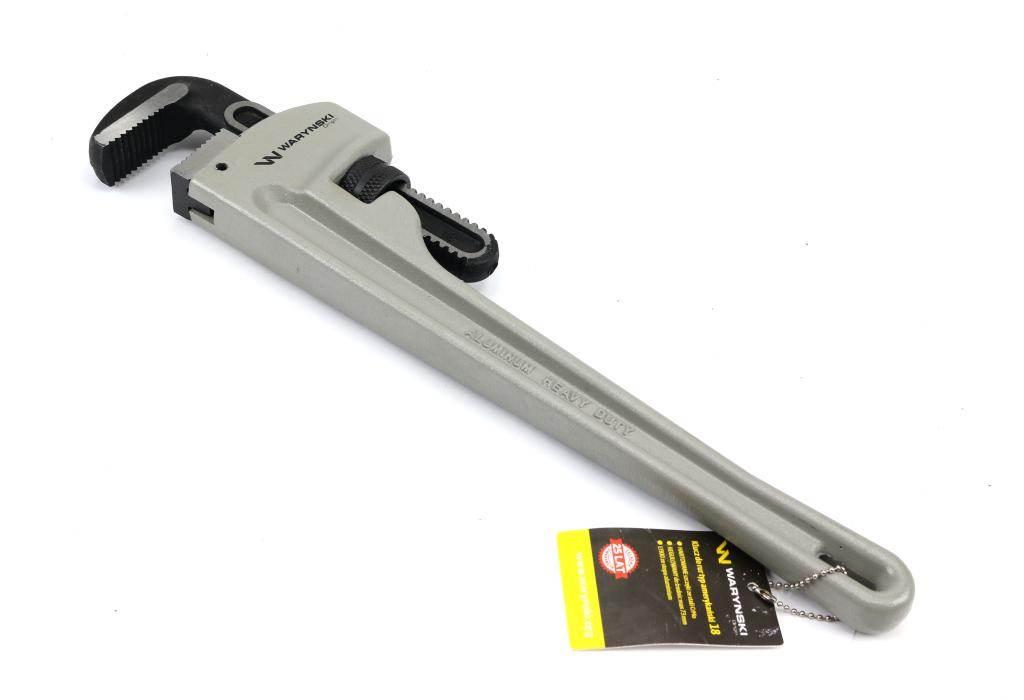 Klucz do rur typ amerykański 18" uchwyt aluminium wzmocniony szczęki crmo max średnica waryński