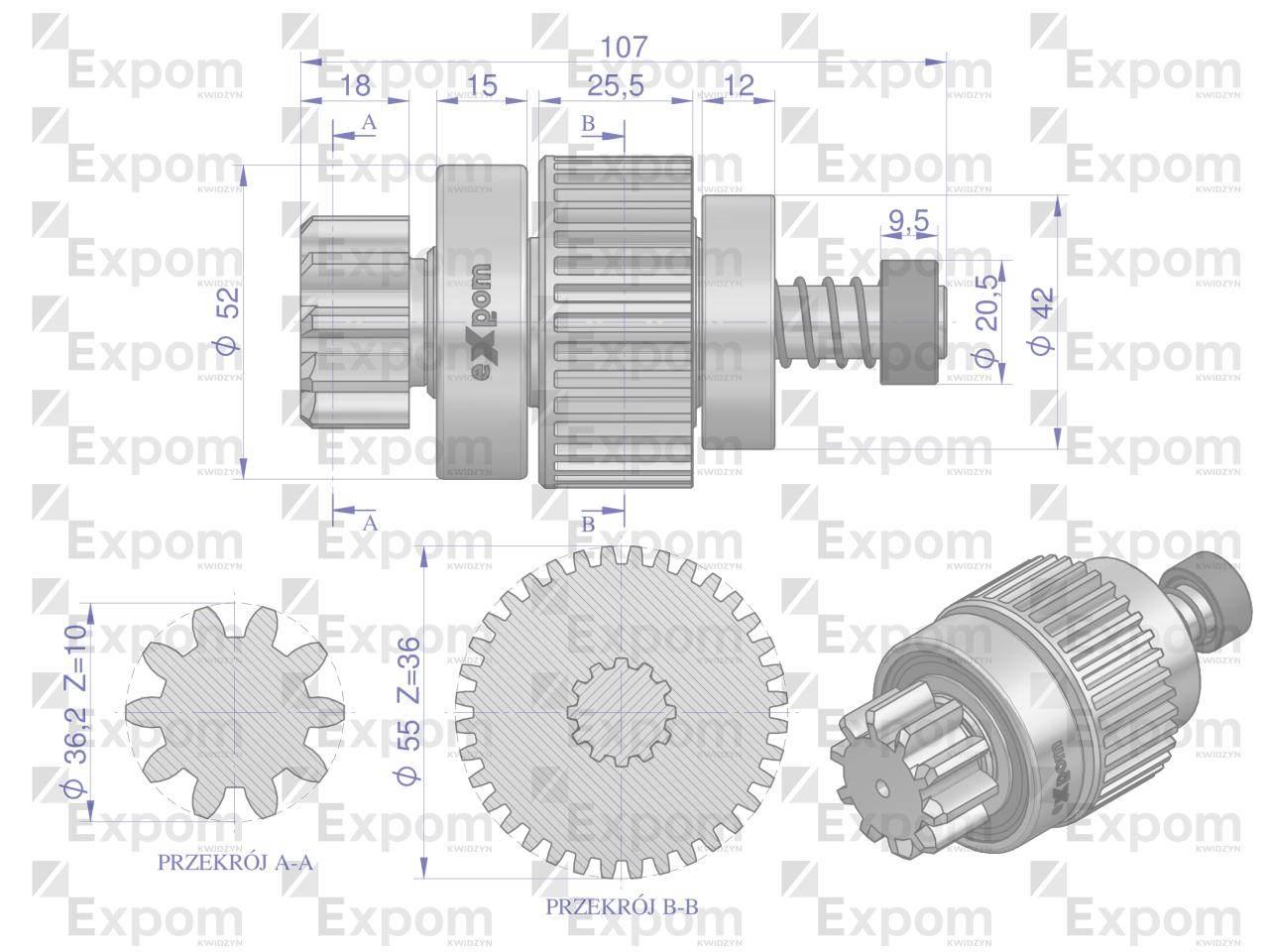Zespół sprzęgający rozrusznika t-25 mtz typu magneton 9142980 blue line expom kwidzyn - zdjęcie 2