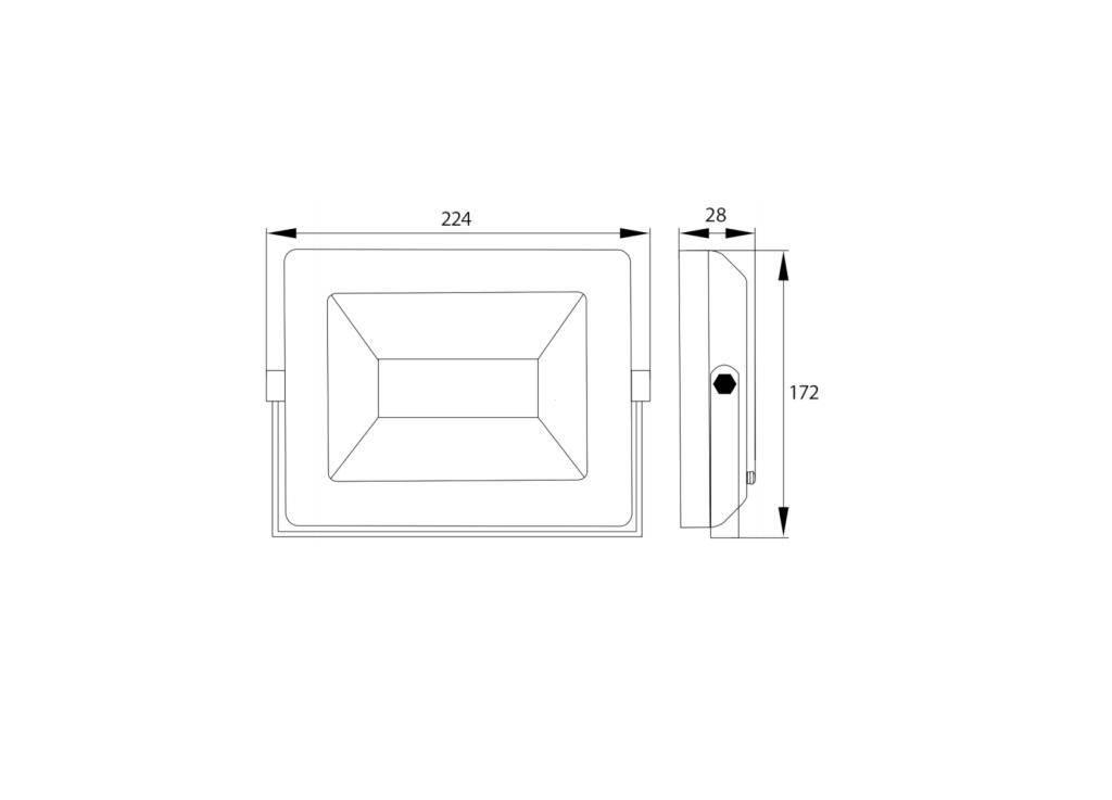 Naświetlaczlampa led smd 230v 50w 4000k 4280lm ip65 czarny - zdjęcie 2