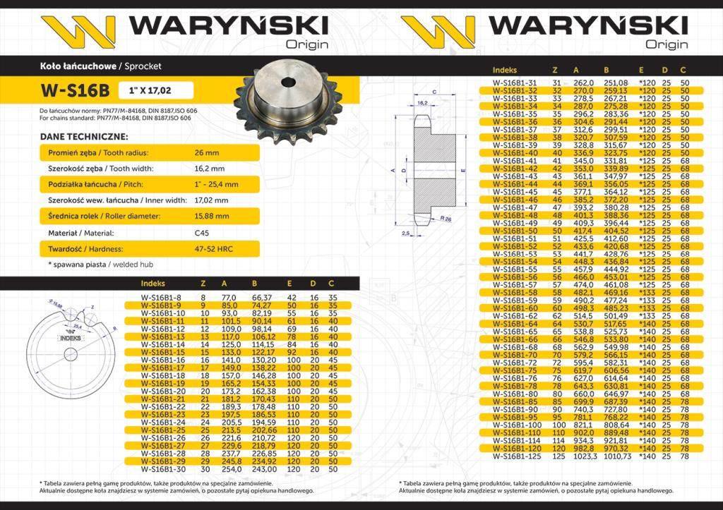 Koło zębate hartowane z kołnierzem 16b-1 r1 1 z-11 waryński - zdjęcie 3