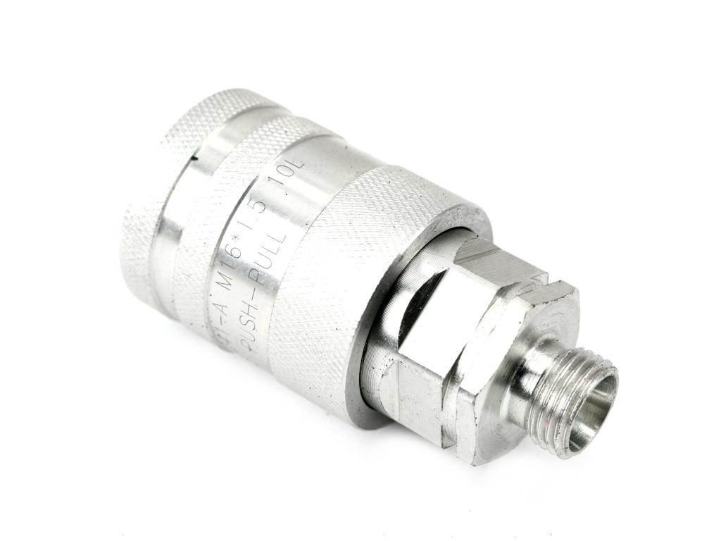 Szybkozłącze hydrauliczne gniazdo m16x1.5 gwint zewnętrzny euro push-pull iso 7241-a z eliminatorem ciśnienia waryński - zdjęcie 2