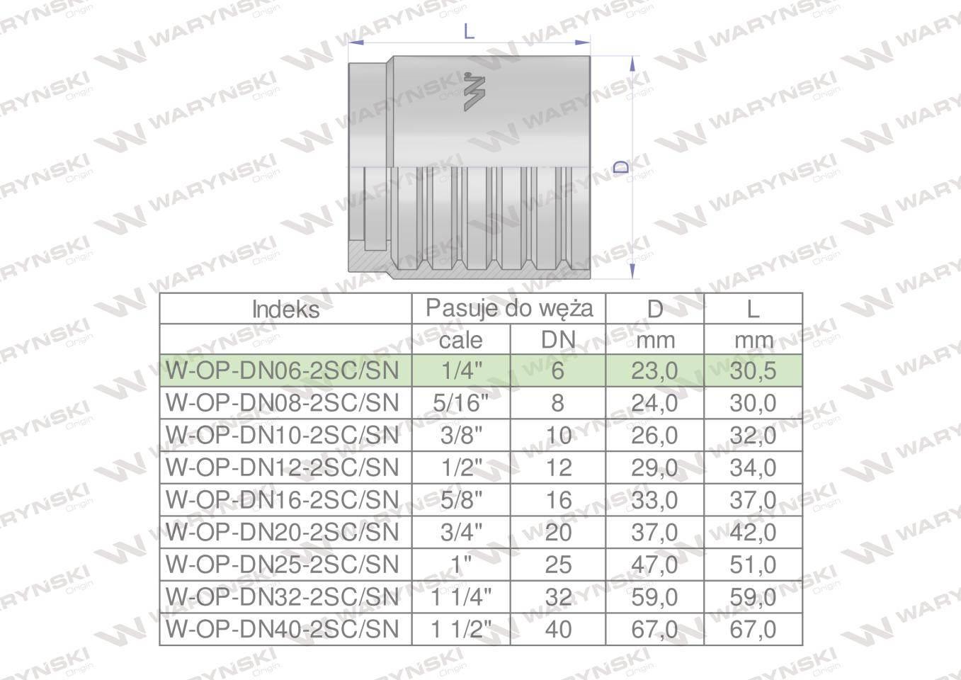 Tuleja oprawka dn 06 2sn 2sc premium waryński 50szt - zdjęcie 4