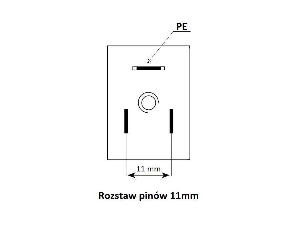 Wtyczka elektryczna wąska 3-pin 2 pe rozstaw styków 11mm pg9 - zdjęcie 2
