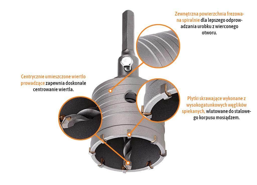 Wiertło do betonu koronowe uchwyt hexmm 65mm teger - zdjęcie 2