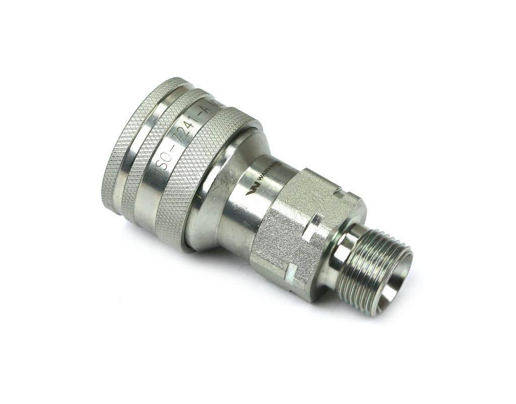 Szybkozłącze hydrauliczne gniazdo z eliminatorem ciśnienia m18x1.5 gwint zewnętrzny euro 9100818g iso 7241-a waryński