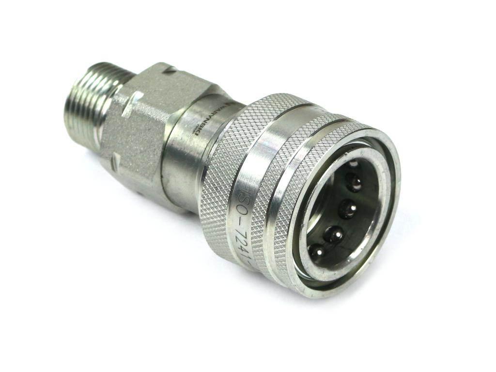 Szybkozłącze hydrauliczne gniazdo z eliminatorem ciśnienia m18x1.5 gwint zewnętrzny euro 9100818g iso 7241-a waryński - zdjęcie 2