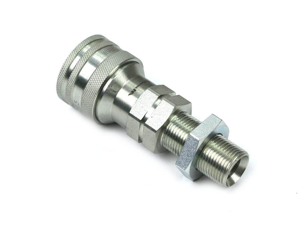 Szybkozłącze hydrauliczne gniazdo z eliminatorem ciśnienia long m20x1.5 gwint zewnętrzny euro iso 7241-a waryński