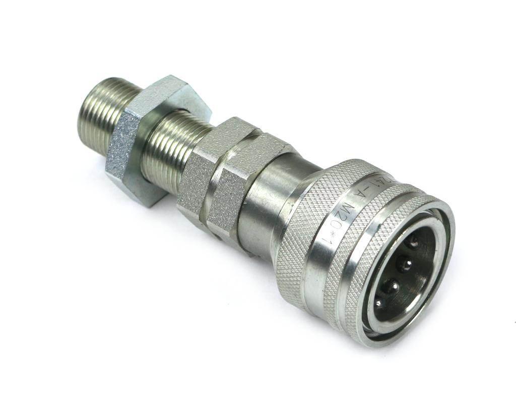 Szybkozłącze hydrauliczne gniazdo z eliminatorem ciśnienia long m20x1.5 gwint zewnętrzny euro iso 7241-a waryński - zdjęcie 2