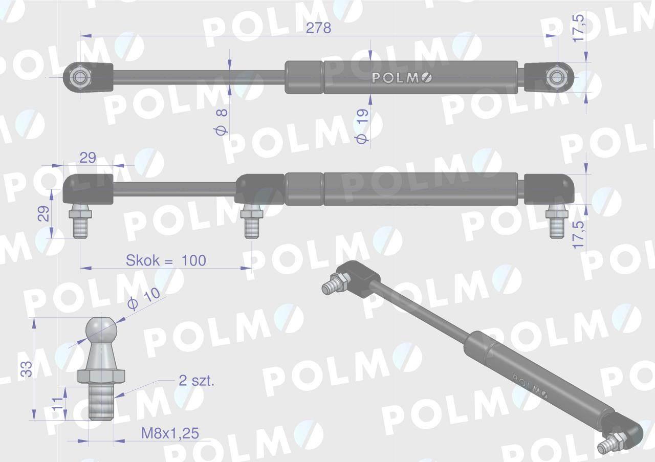 Siłownik dachu 53369911 zetora proxima forterra polmo - zdjęcie 2