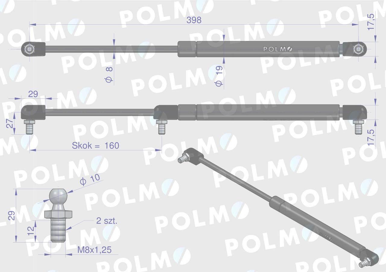 Siłownik dachu 88368200 ursus c-385 polmo - zdjęcie 2
